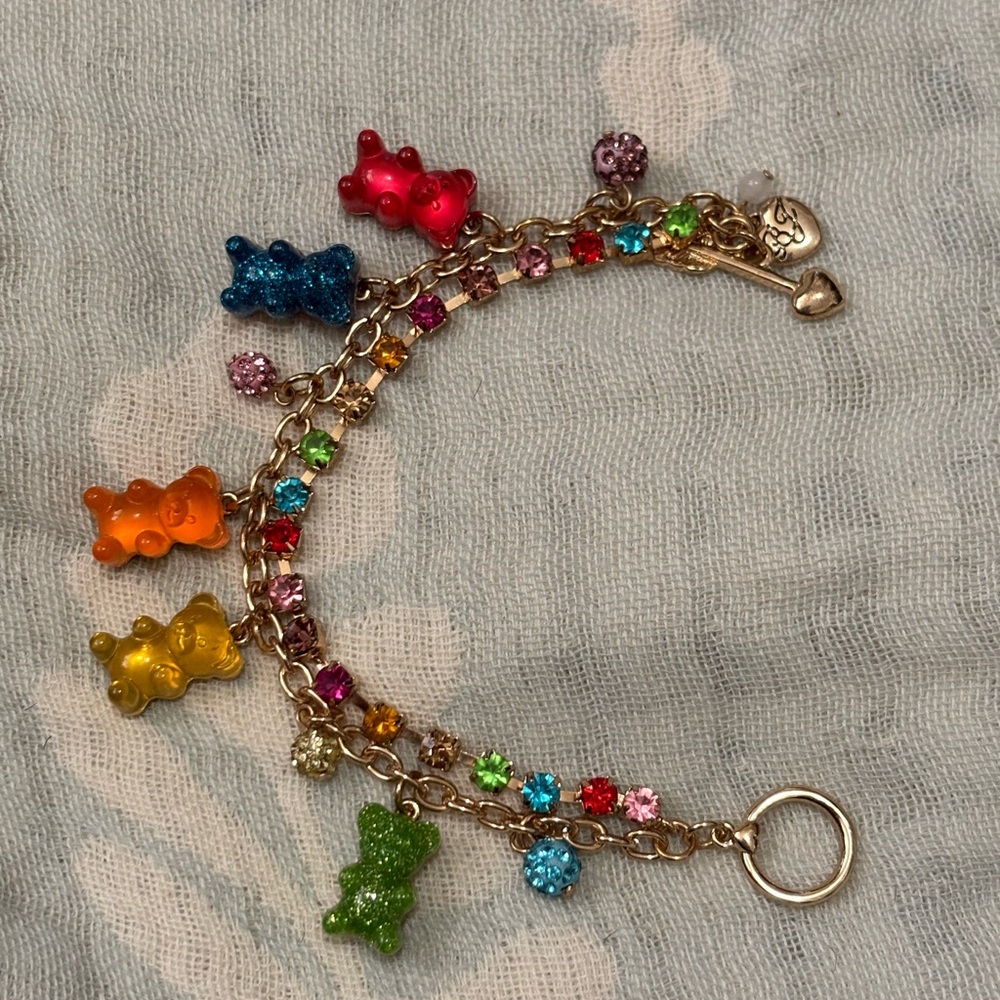 Betsy Johnson Colorful Gummy Bear Charm Bracelet